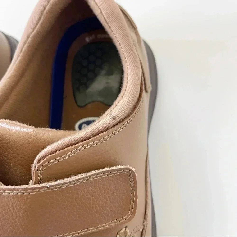 Dr Scholl's Comfort Walking Shoe EZ Strap Double Air-Pillo Insole Tan Mens 10.5D